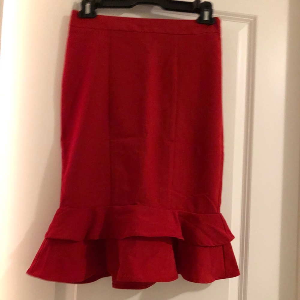 Pencil skirt with ruffle trim- new with tag
